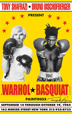 Warhol Basquiat 1985 Limited Edition Poster, Signed by Tony Shafrazi