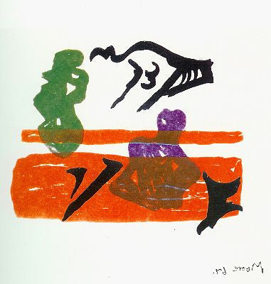 Henry Moore "Violet Torso on Orange Stripes"