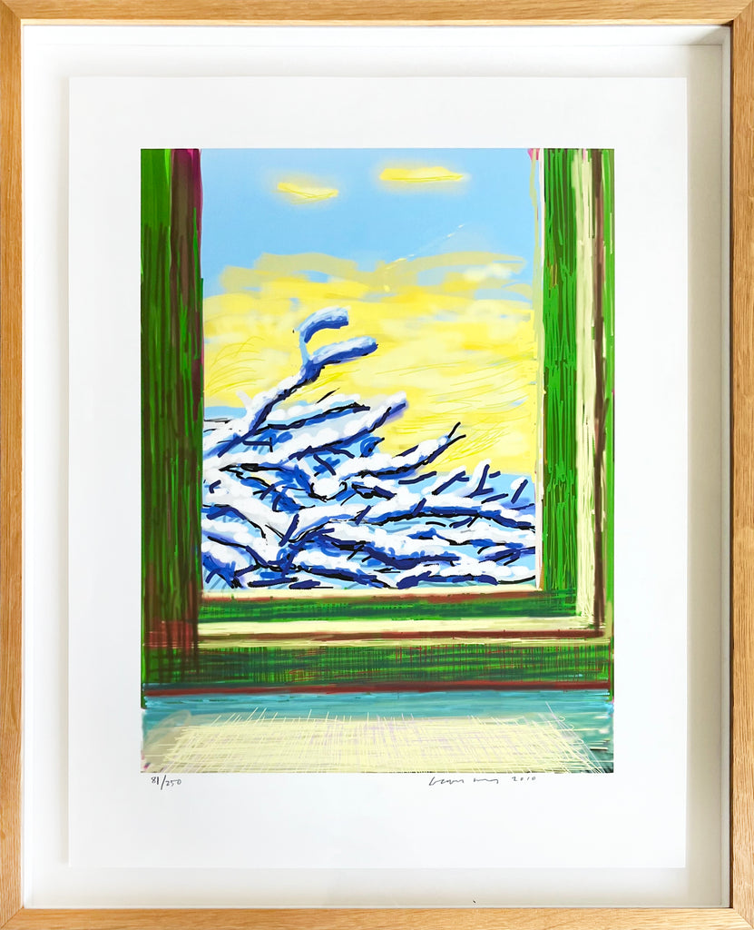 David Hockney "Untitled" Snow Window iPad Drawing. My Window No. 610.