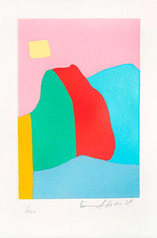 Etel Adnan "Je suis un volcan" Signed Print Galerie Lelong