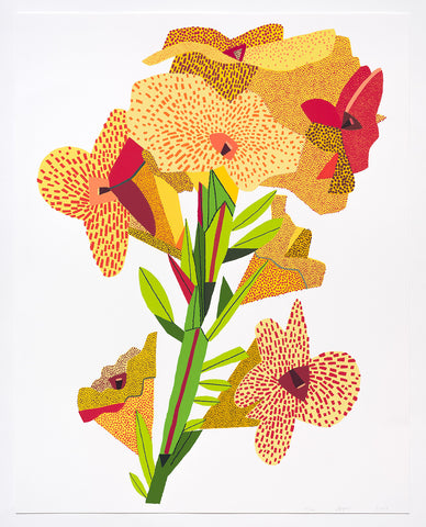 Jonas Wood "Yellow Flower" Orchid Signed Print