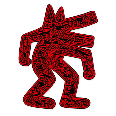 Keith Haring Red Dog on Ply wood