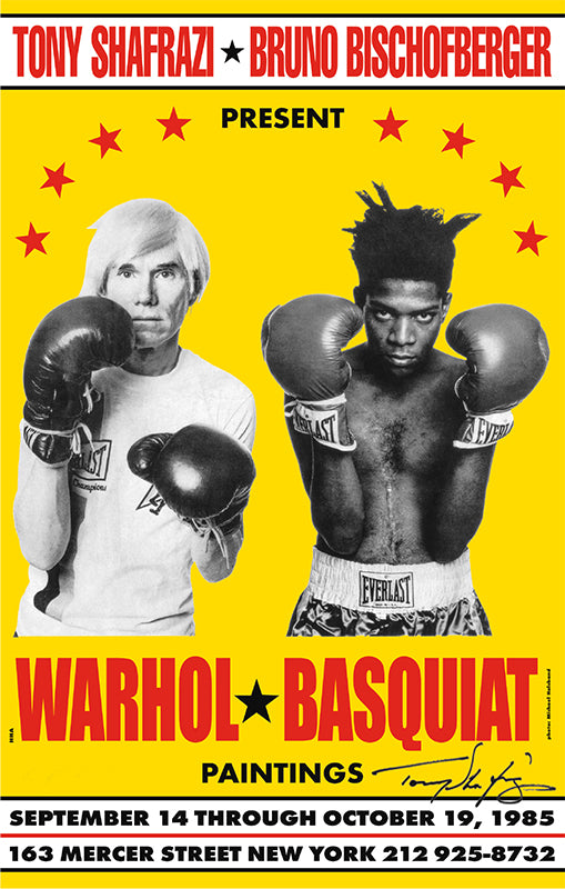 Warhol Basquiat 1985 Limited Edition Poster, Signed by Tony Shafrazi